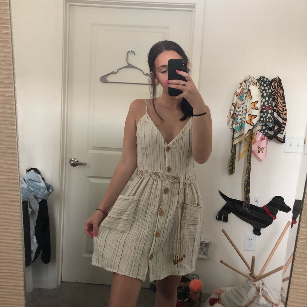 ZARA linen belted dress